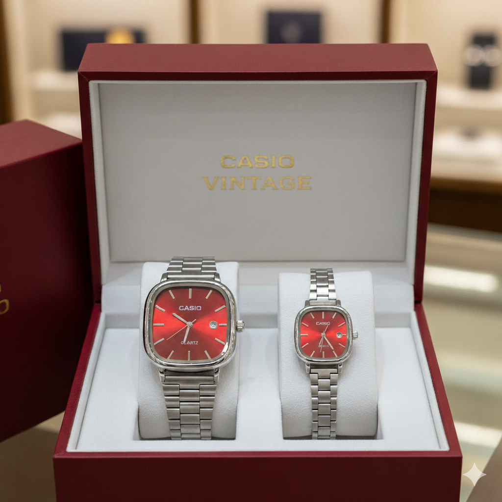 Casio Vintage Metal Kordonlu Şık Su Geçirmez Unisex Kol Saati - Çeşitli Renkler